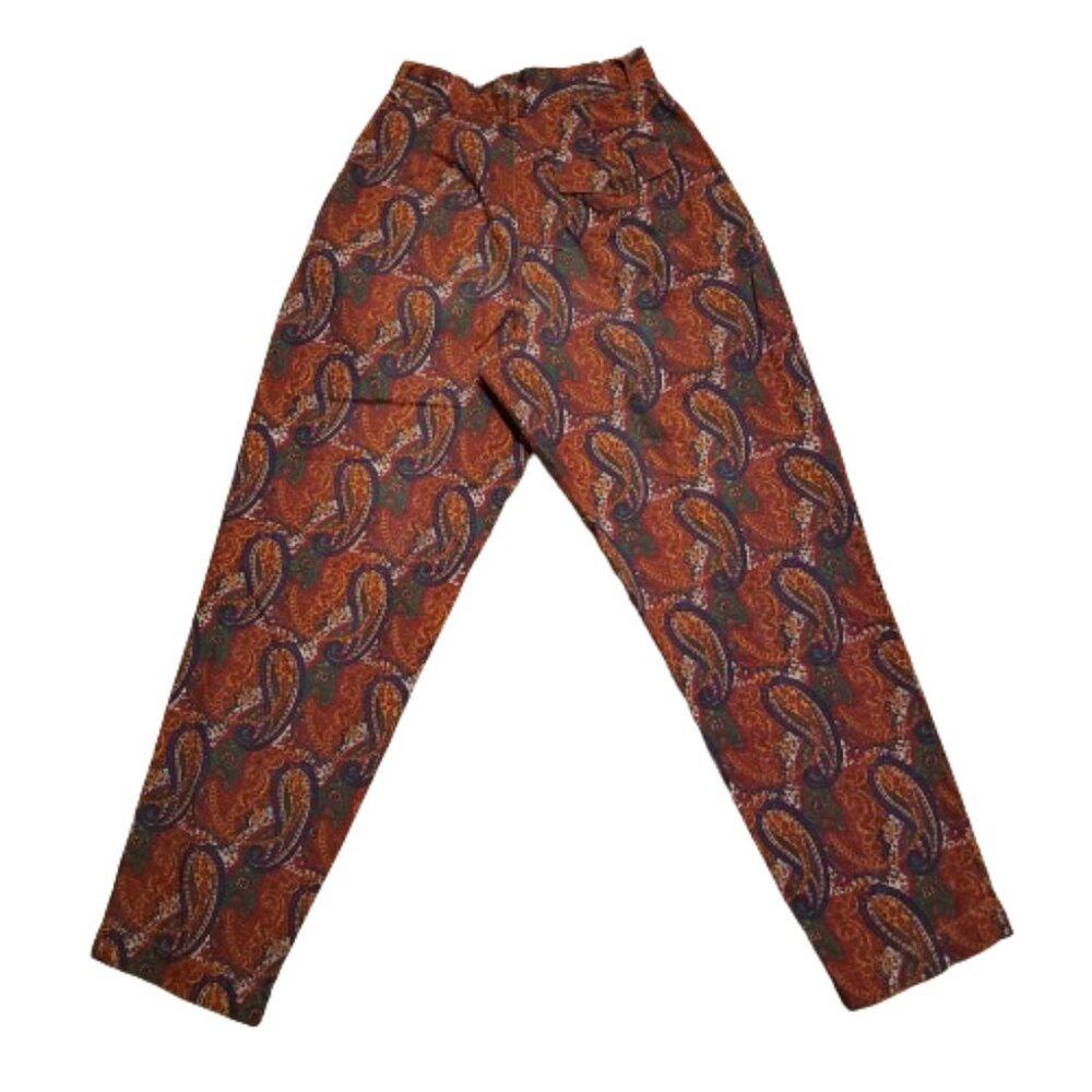 Vintage GAP Paisley Parachute Pants Women's 3/4 Retro Made in Hong Kong 80s 90s - Picture 2 of 9